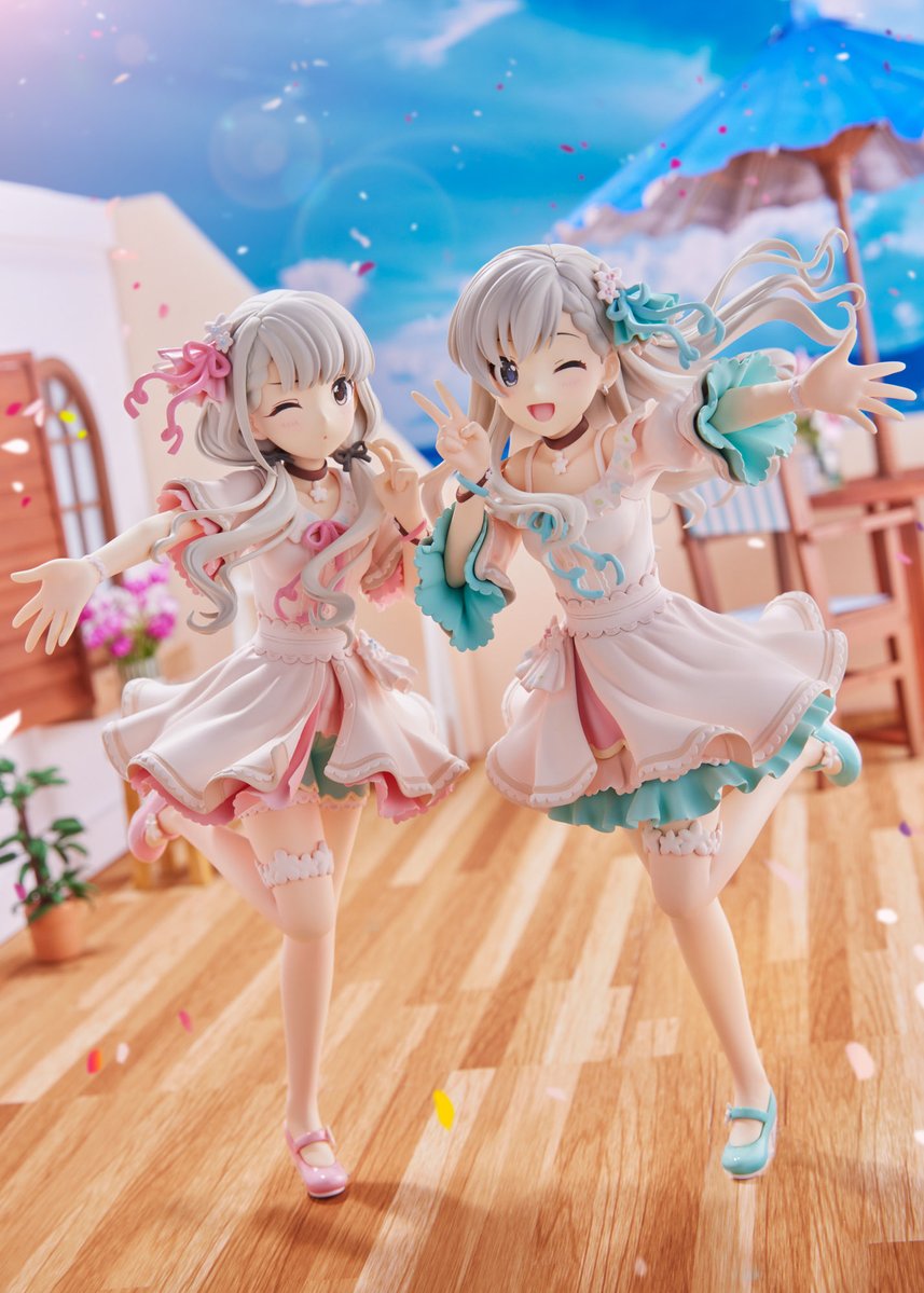 plum_naka's tweet image. ／
「アイドルマスター シンデレラガールズ 」
久川凪/久川颯スケールフィギュアご予約は9日23:59まで！
＼
[O-Ku-Ri-Mo-No Sunday ! ]衣装姿の凪＆颯フィギュアの一般受注は本日締め切りです！