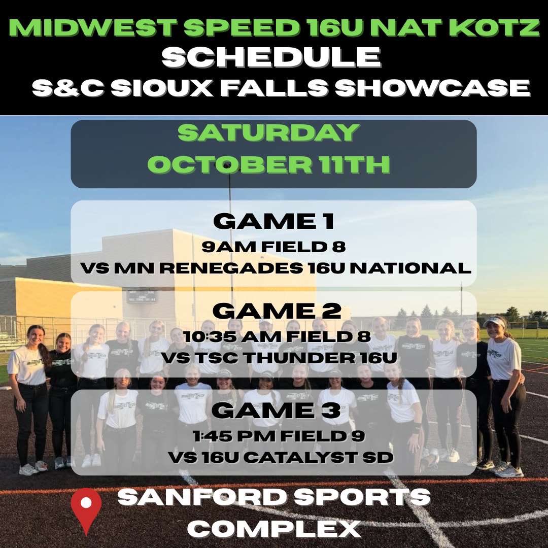 LynchLilli37665's tweet photo. Excited to head to Sioux Falls this weekend! Ready to get back on the field and compete!
#rollspeed #family 💚
Schedule below.. https://t.co/dTuPsGNYZc