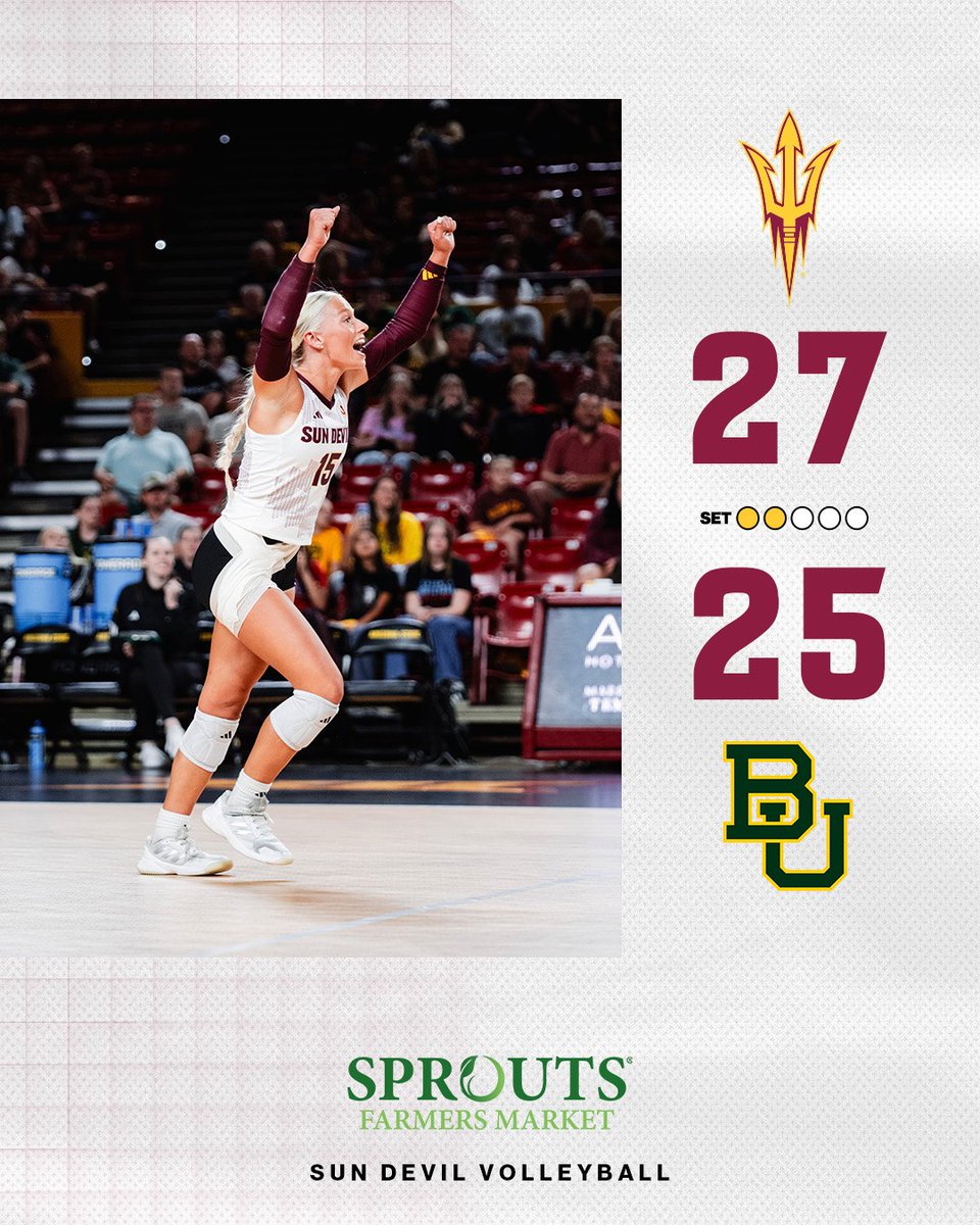 SunDevilVB's tweet image. DOWN BUT NOT OUT!!! We take set two 😤

#ForksUp