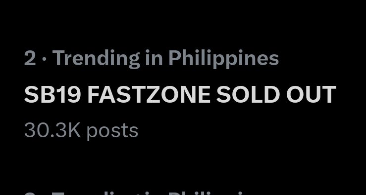 Naka 30K posts na tayo!

SB19 FASTZONE SOLD OUT 
<a href="/SB19Official/">SB19 Official</a> #SB19