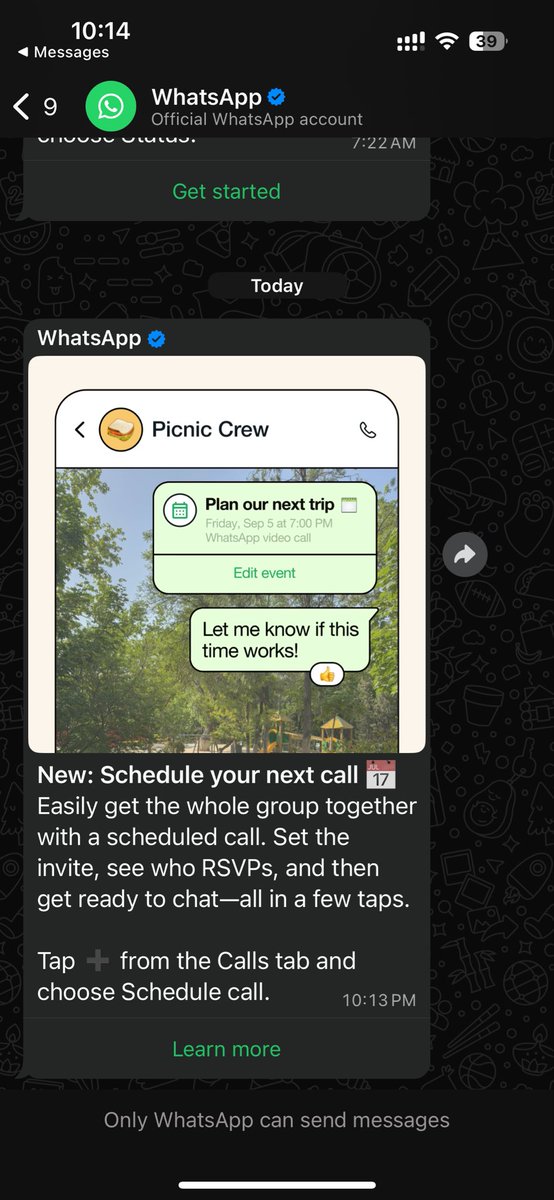 America is so good at tech and yet it is a nation hooked on the Blue messages (iMessage).

The rest of the world is on WhatsApp, Telegram or Signal for a reason.

This feature release from WhatsApp last night reminded me why.

The same evening I realized iMessage doesn’t even