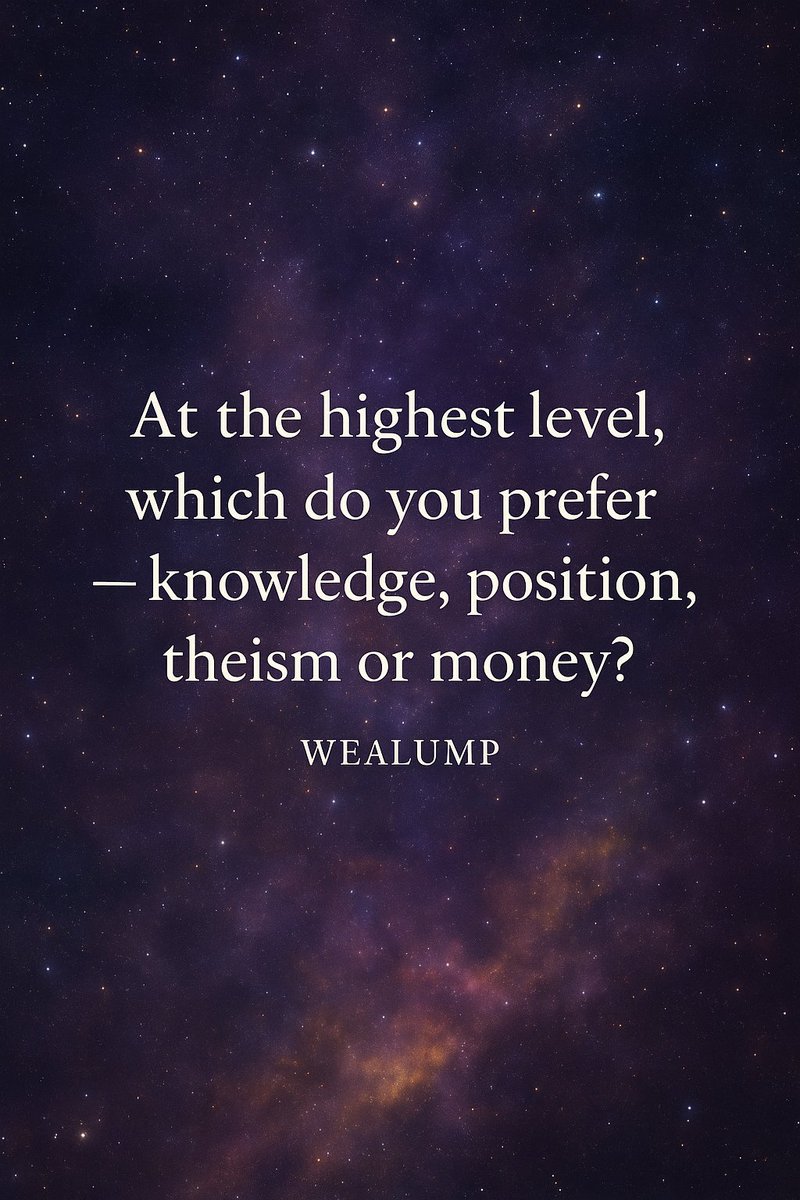 wealump's tweet image. At the highest level, which do you prefer - knowledge, position, theism or money?
WEALUMP
@cointelegraph
@cryptocom
@binance
@coindesk
@coinmarketcap
@cryptoslate
@tradingview
@crypto_news
#CryptoStrategy #cryptocurrency #cryptotradingbot #Trader #TraderLife #trade