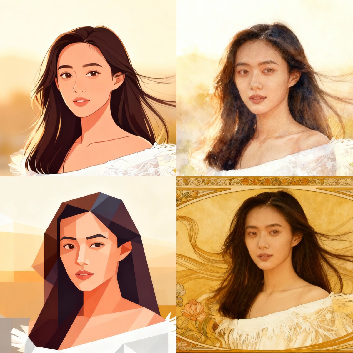 BytePlusGlobal's tweet image. 🎨 One photo. Infinite possibilities.
Seedream 4.0's versatile style feature transforms any image into stunning art in seconds—from watercolor dreams to Art Nouveau elegance. Same subject, completely different worlds.
Prompt: "Refer to this image and modify it into an…