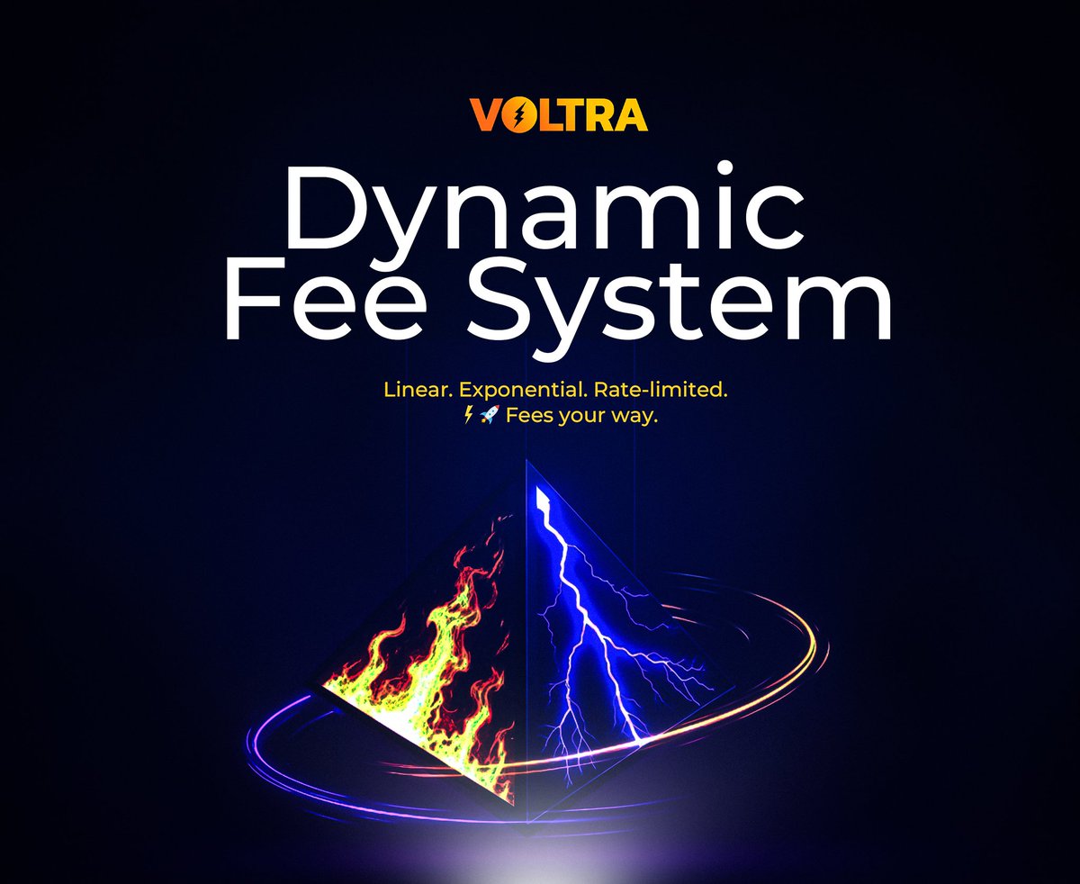 FortyTen4010's tweet photo. Dynamic Fee System

Linear. Exponential. Rate-limited. ⚡🚀 Fees your way.

With Voltra, fees aren’t static. They’re dynamic — designed to give creators ultimate flexibility.

Choose your path:

Linear fees 🚀 for steady growth.

Exponential ⚡ for scaling revenue.

Rate-limited 🔥 for high-volume control.

Every model empowers you to design how fees flow — making your launch more sustainable, transparent, and profitable. 🚀
@Voltrastudio 

gVoltra Champs