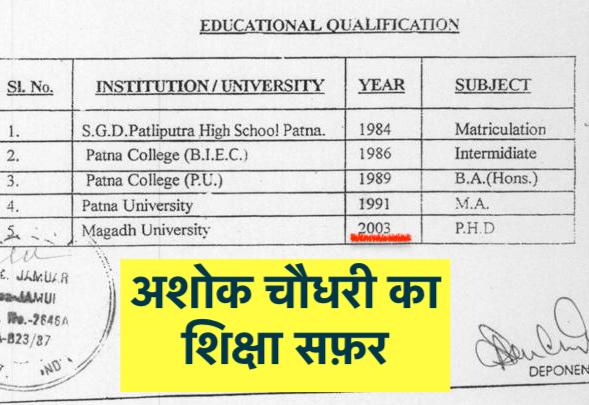 अब ये दावा नहीं आरोप है। पूरी ज़िम्मेदारी के साथ आरोप है कि अशोक चौधरी ने प्रोफ़ेसर की बहाली में घालमेल किया है। और इसी घालमेल के कारण राजनीति विज्ञान के प्रोफ़ेसर की बहाली साढ़े तीन महीने से रोक रखी है जबकि अन्य विषय की बहाली हो चुकी है। 
वर्ष 2000 में जब अशोक चौधरी बरबीघा