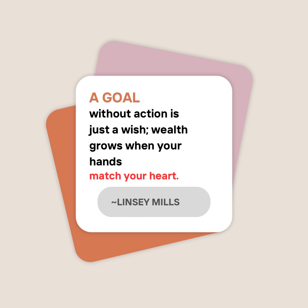 Linseymills's tweet image. A goal without action is just a wish. When your hands and heart align, purpose turns into prosperity. Keep moving, keep building — your effort will match your elevation. #MotivationMonday #GoalGetter #FaithAndFocus #PurposeDriven #ActionOverExcuses #MindsetMatters
