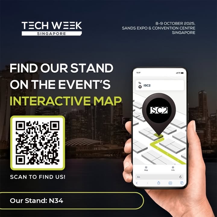 ISC2APAC's tweet image. Attend today’s #CGRC info session, 13:00-14:00 SGT, at the AI and Cybersecurity Lab and visit our booth N34 at Level 1, Cyber Security World and have our team answer your questions. See you!
#TechWeekSingapore2025