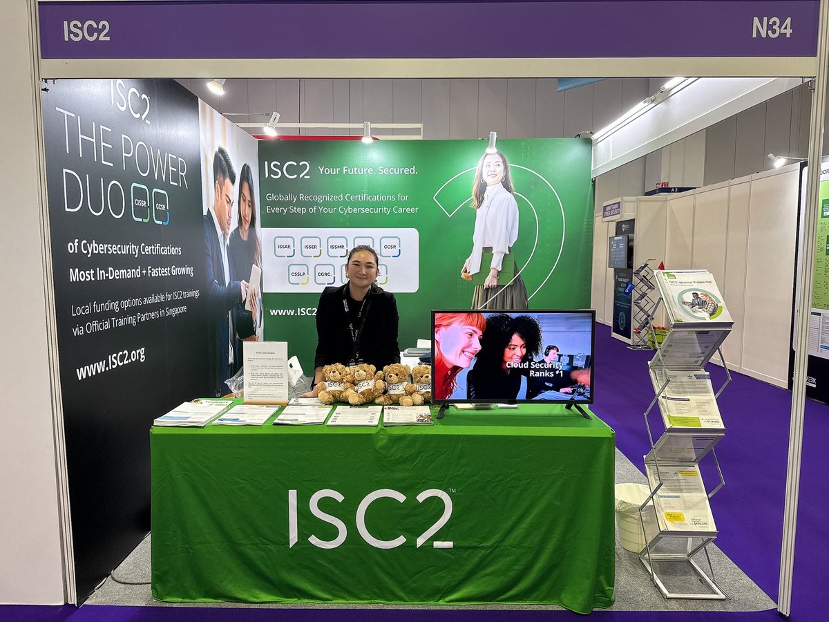 ISC2APAC's tweet image. Attend today’s #CGRC info session, 13:00-14:00 SGT, at the AI and Cybersecurity Lab and visit our booth N34 at Level 1, Cyber Security World and have our team answer your questions. See you!
#TechWeekSingapore2025