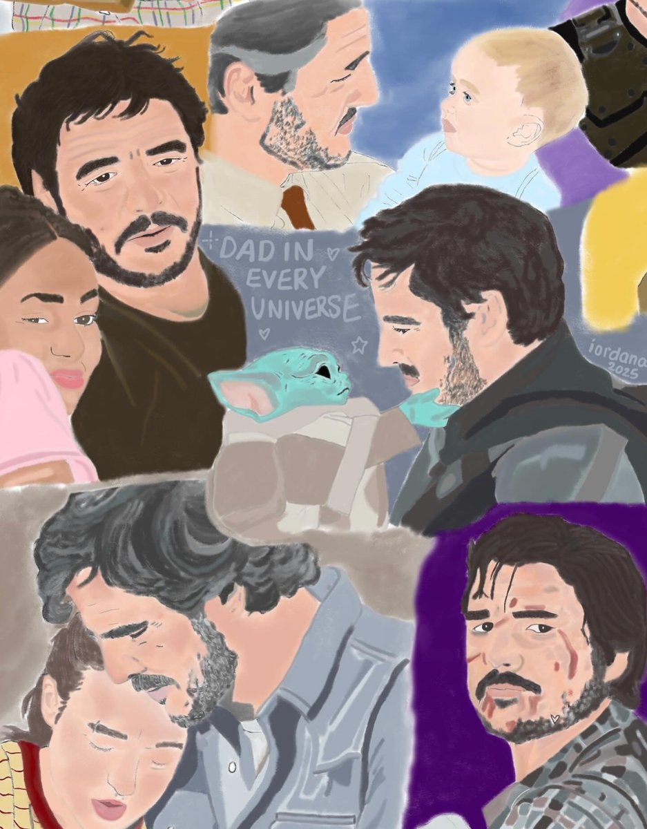 #pedrotober day 6: dad in every universe &lt;3

a little late, but i wanted to include everyone 🪐🍄🌿🌞🤍… :)

#pedrotober2025 #pedropascal <a href="/north_the_lemon/">North🌵</a>