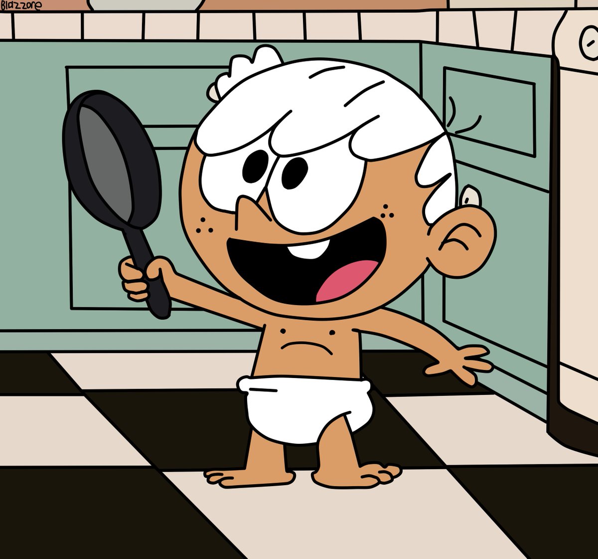 #theloudhouse Lincoln and Ronnie Anne’s first child, Roosevelt Loud by <a href="/MonsterFan50/">MonsterFan50</a> as a 15-month-old baby. He’s adored by his aunts, who visit him often. Roosevelt enjoys playing with kitchen utensils; he treats them like toys. His favorite toy is a frying pan.