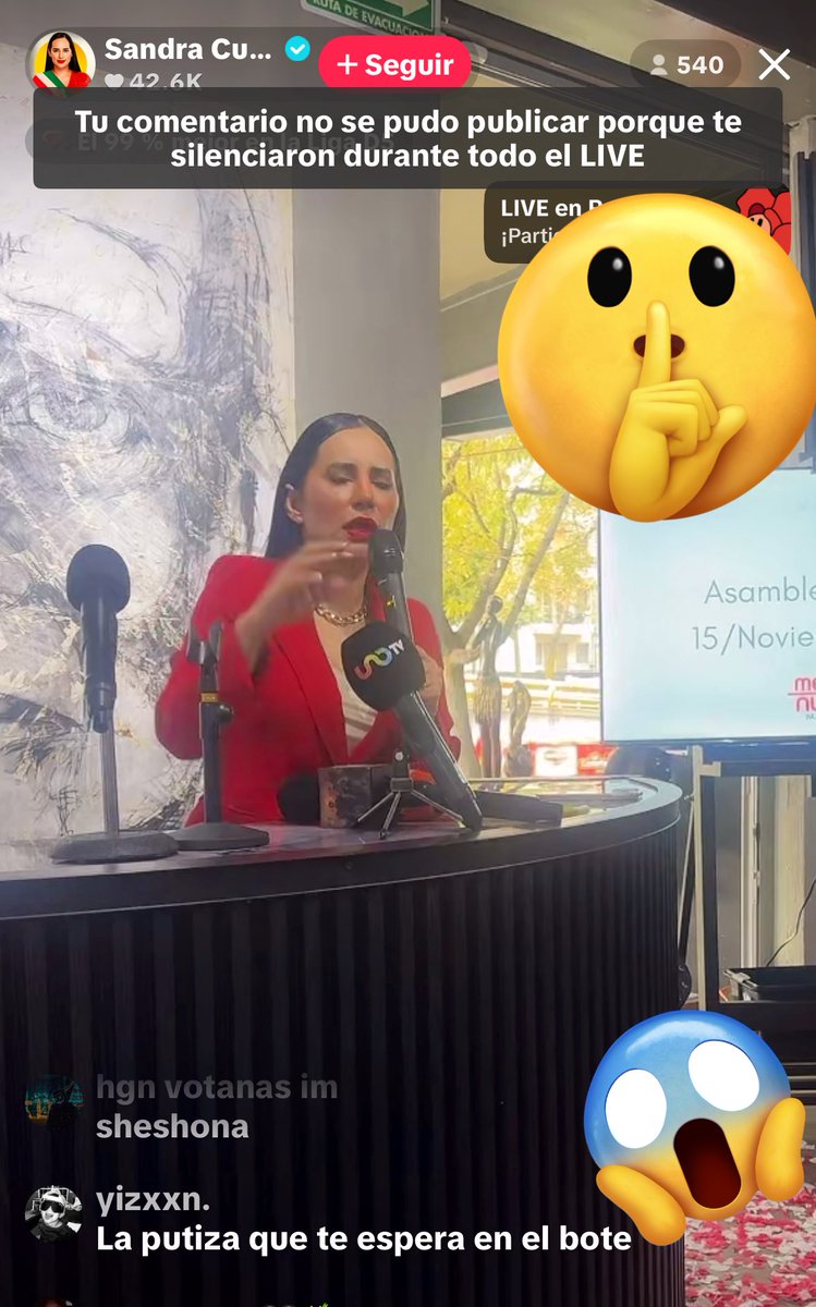 TVPoderX's tweet image. CENSURA SANDRA CUEVAS EN SU CONFERENCIA DE PRENSA

En la transmisión en vivo, donde anunció su película AMORES NARCOS, repitió 846 veces su nombre, SANDRA CUEVAS; su TikTok borraba los cientos de mensajes donde le escribían LAVANDERA y NARCA, y silenció las preguntas de TV Poder