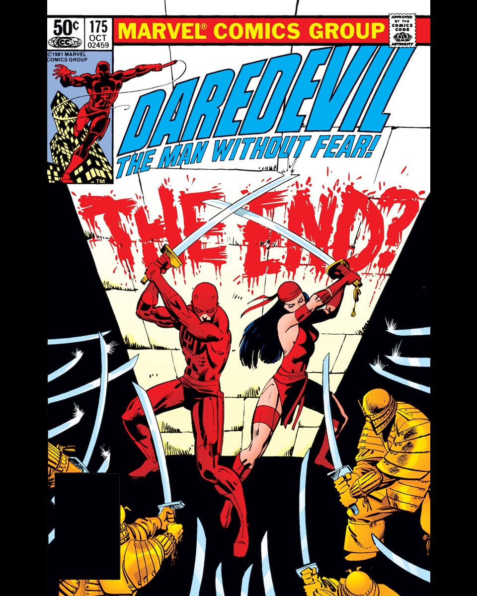 Daredevil #175 cover dated October 1981.

It's Daredevil and Elektra against the Hand and the Hand's master assassin Kiringi! Will DD be able to give it his all with his radar sense on the fritz?