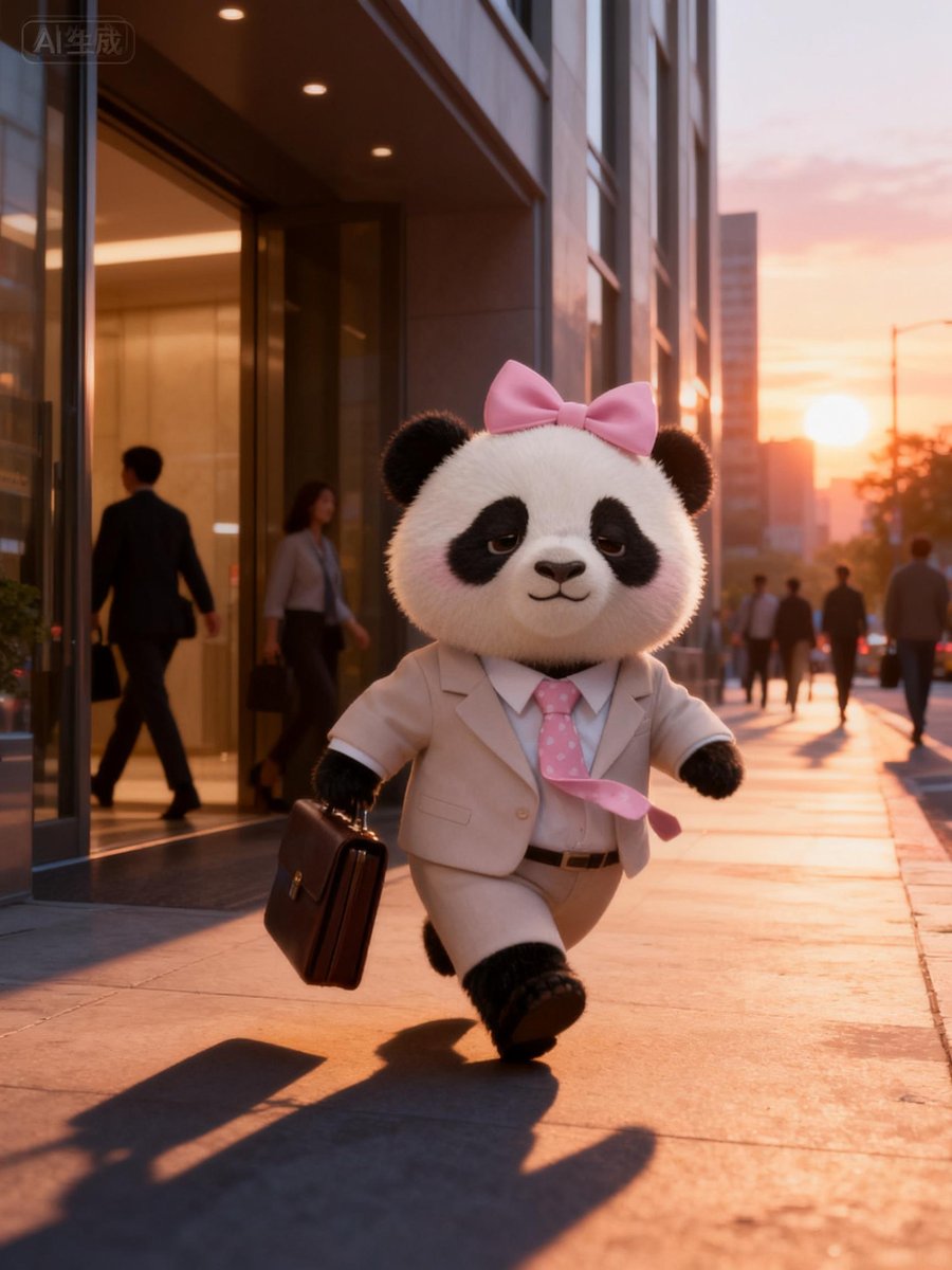 tan_hua18069's tweet image. 🌆 The 5pm zombie shuffle.
  Huahua’s battery: 1%. Searching for charging port... 🐾🔋
  #PandaLife #WorkLifeBalance #AIArt #WoolFeltArt #OfficeHumor