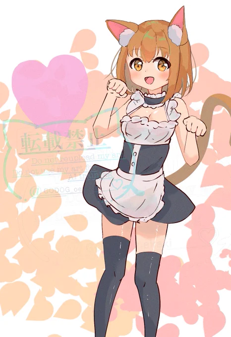 メイド服なうちの子のミミちゃん #イラスト
