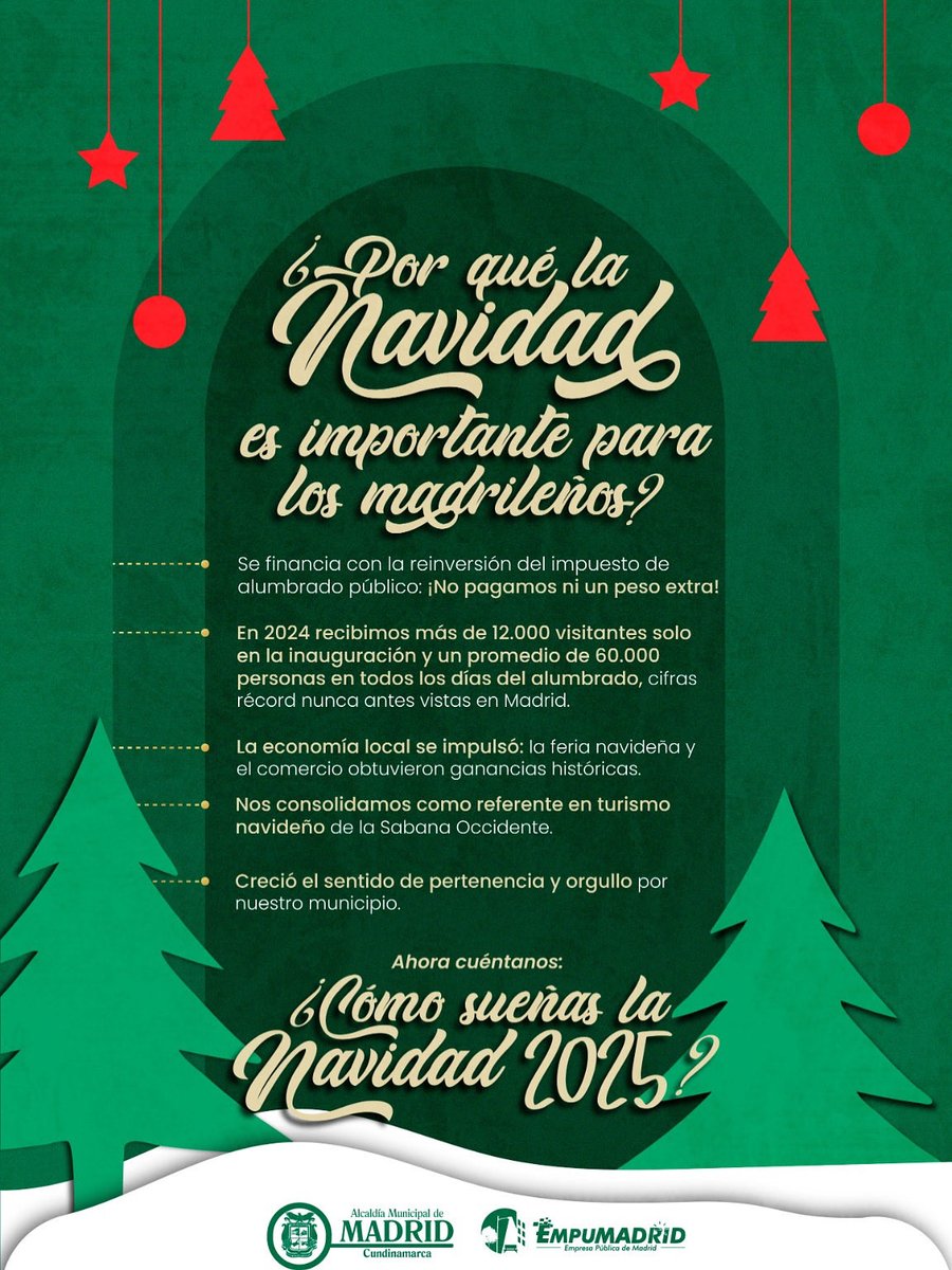 En Madrid, la Navidad no solo se ilumina… ¡se vive con orgullo! 🎄✨

Gracias a todos los que hacen posible esta magia que une, impulsa y nos llena de alegría. 

Cuéntanos ¿Cómo sueñas la Navidad 2025? 💭 <a href="/AlcaldiaMadrid/">Alcaldía de Madrid</a>