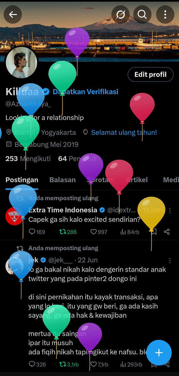 AzharMulya_'s tweet photo. anjayyy banyak balon wkwk https://t.co/qcd6c6stXw