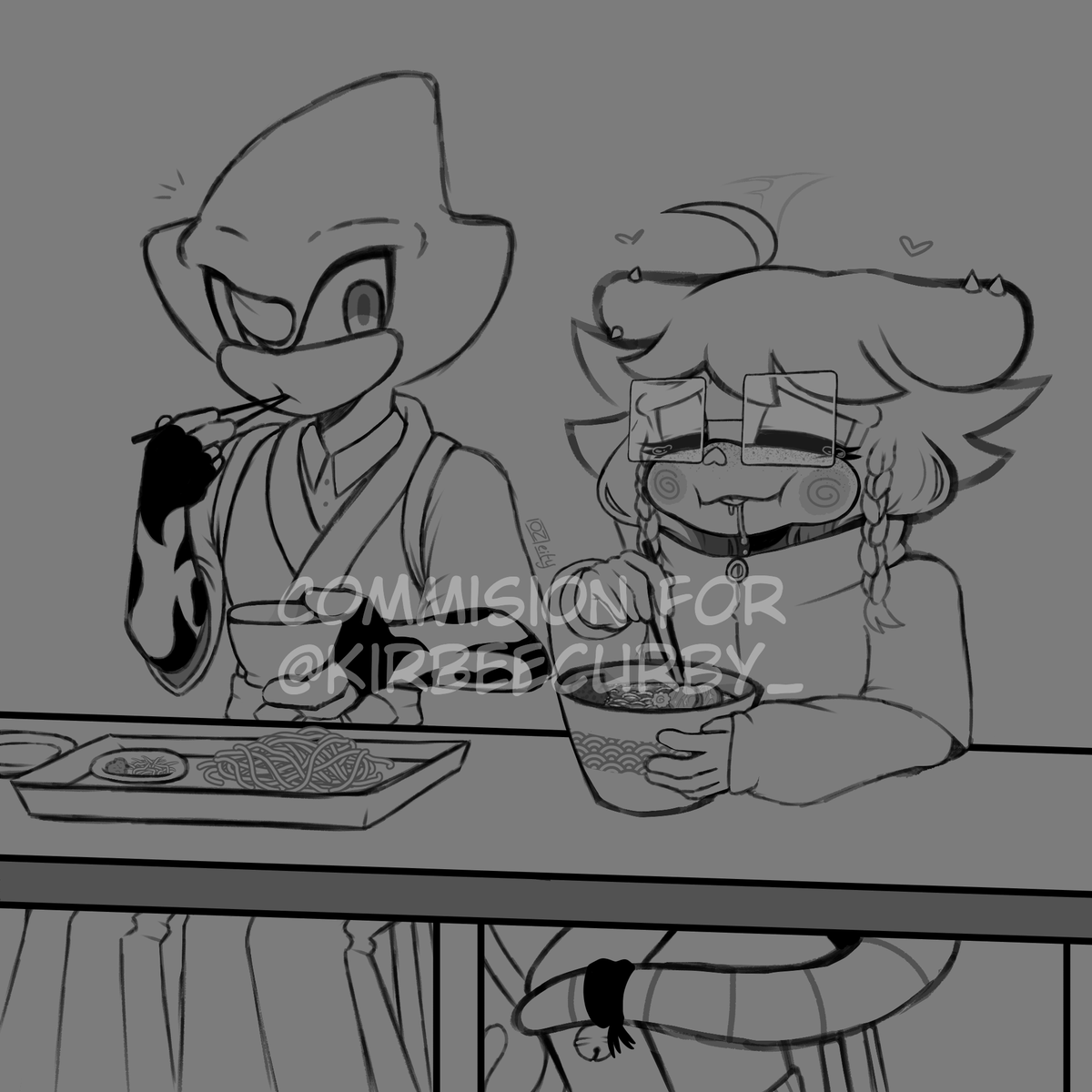 Yet another #Commission for <a href="/kirbeecurby_/">kirbee</a> of my #MafiaAU Espio and their Rat oc Shuzumi <333

#comm #espiothechameleon #Espio #ocxcanon