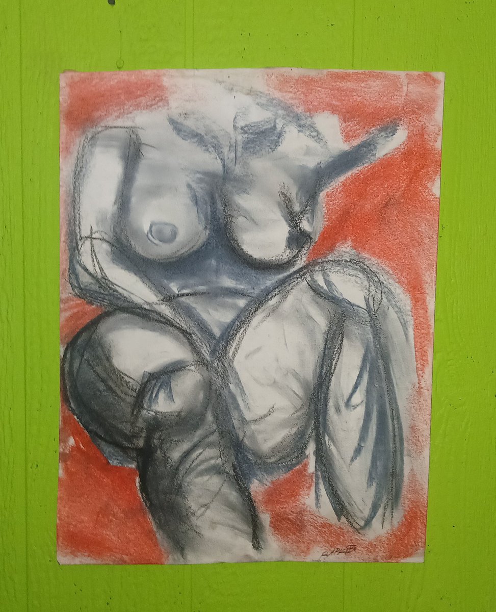 Figure Study, 18x24, pastel on paper... a 15 min. Exercise i drew a couple of years back. #figuredrawing  #artwork  #artistsonx