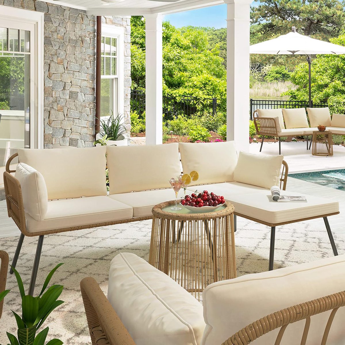 Banglaviews's tweet photo. YITAHOME 3 Pieces Patio Furniture Set, Outdoor Wicker Conversation Sectional L-Shaped Sofa with 4 Seater for Backyard, Porch, Boho Detachable Lounger with Cushions and Coffee Table - Beige
https://t.co/iPx2UNFtfx https://t.co/w16BEKRrLV