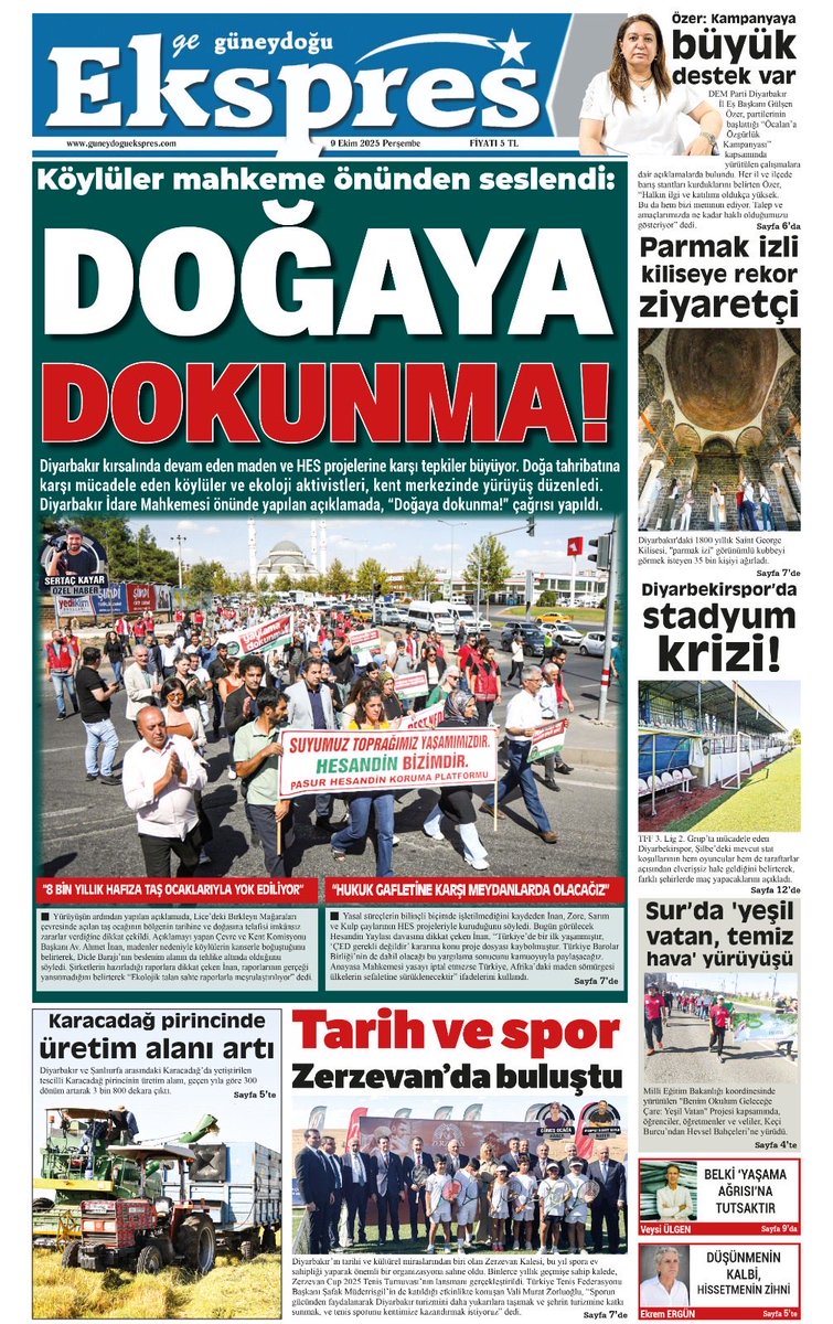 Bugünkü manşet haber ve gazetemiz...