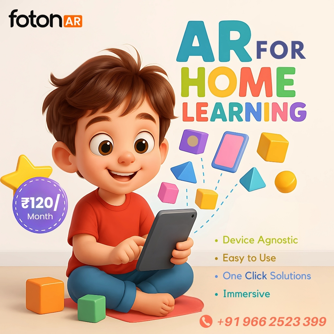 Kailash_fotonVR's tweet image. 📱✨ Let your child learn by seeing and doing!
With fotonAR, home turns into a fun learning lab where every concept comes alive in 3D, all for just ₹120/month! 🌈💡
👉 To know more, visit fotonvr.com/ar-learning-fo…
#fotonAR #ARLearning #HomeEducation  #InteractiveLearning