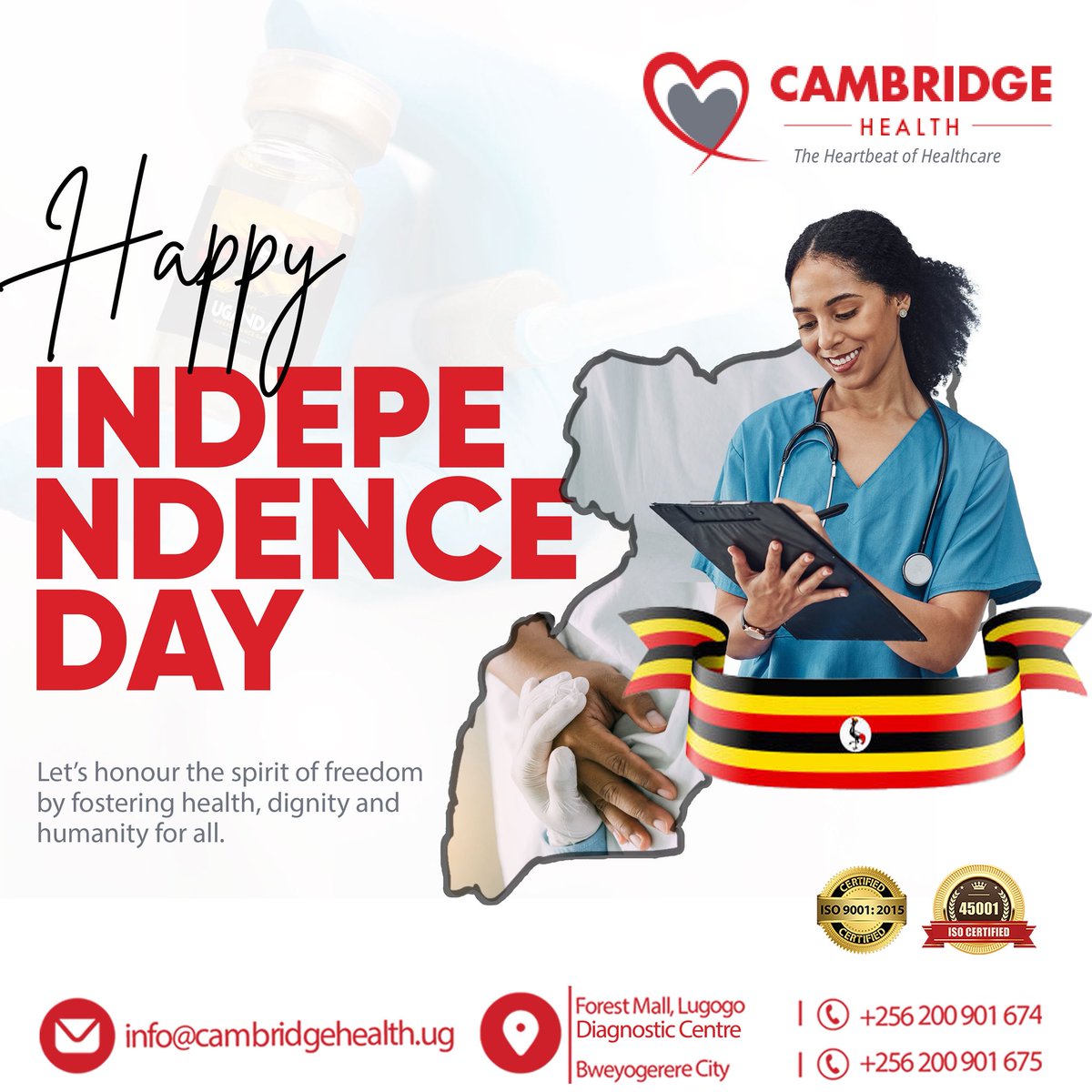 On this Independence Day, we celebrate the gift of freedom and the responsibility that comes with it. 
 
Let’s honour this day by striving for a future where every person enjoys good health, dignity, and compassion.
 
#UgandaAt63