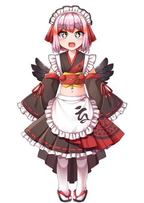 【千羽黒乃のひみつ】 もともと超デカい翼が生えてたんだけど、「コラボのサムネ作るとき邪魔すぎ!!」って理由でいまのシルエットになったって秘密があるんじゃ