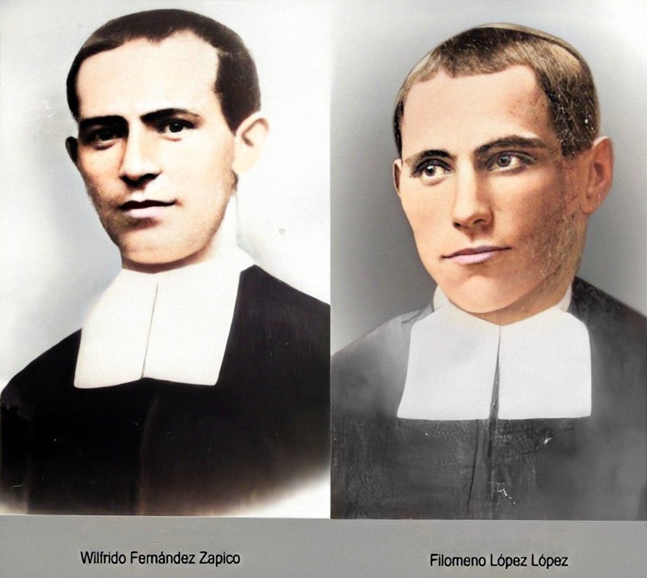 Buenos días. Madrugada del 9 de octubre de 1934, en el marco de la insurrección en Asturias, León y Palencia; son fusilados, en la tapia del cementerio de Turón, 8 religiosos docentes del colegio de La Salle de esa localidad, un sacerdote y dos oficiales de carabineros.

Se les
