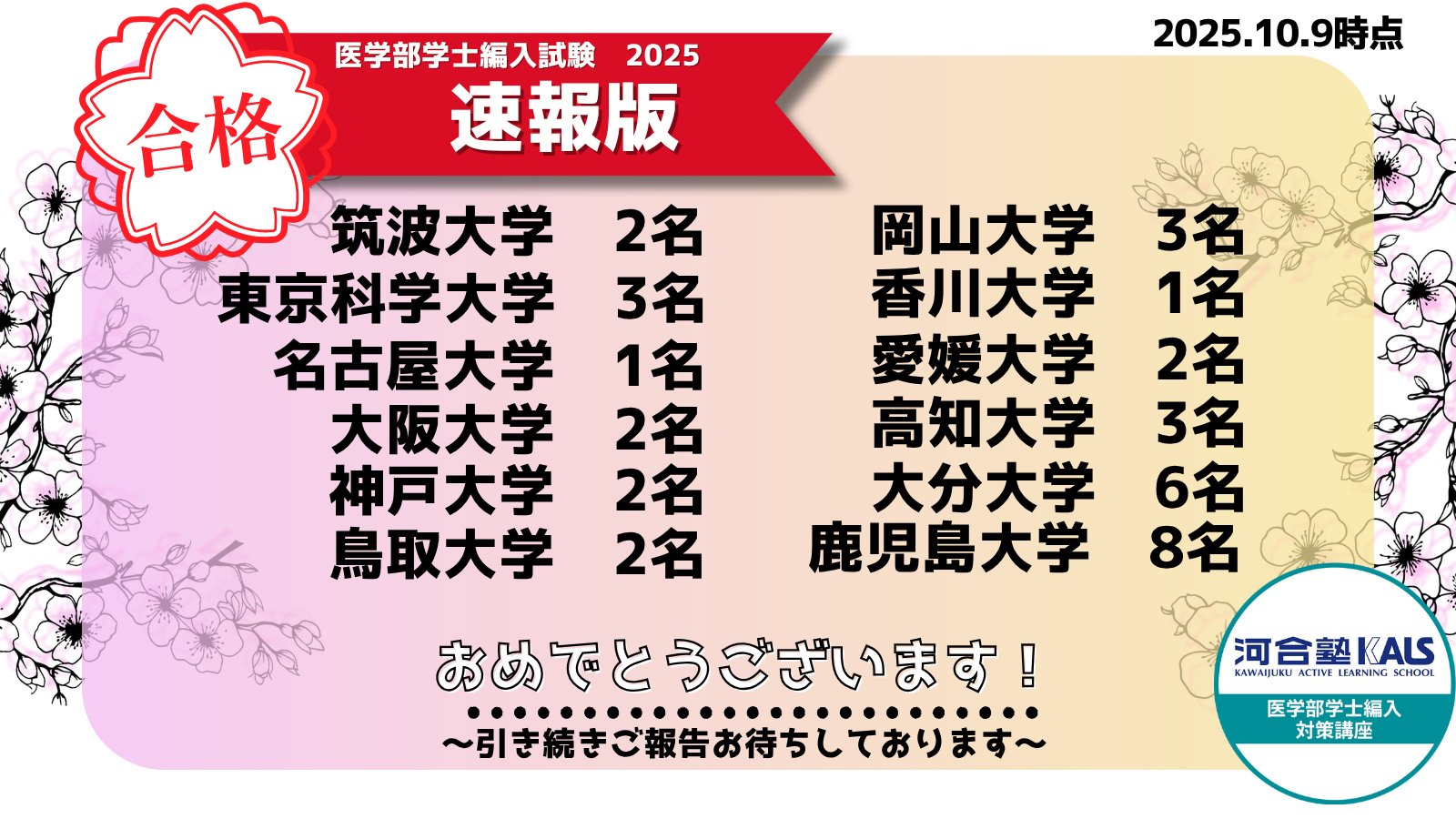 KALS 医学部編入　2022年度 公式】河合塾KALS 医学部学士編入 対策講座 on X: 