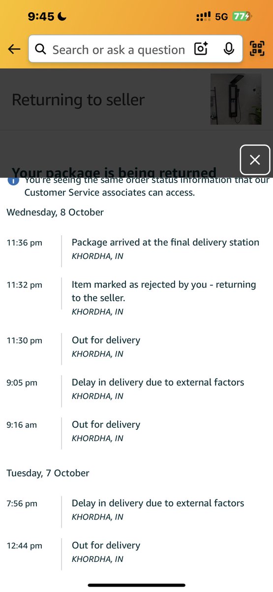 iamDebDanger's tweet photo. @amazonIN @AmazonHelp do you guys deliver at 11:30 pm also ? Gets out gor delivery at 11:30 and at 11:32 it gets rejected by you🤣. Stupid #amazon https://t.co/pYypM9aWd6