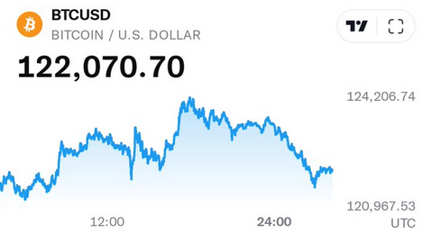 Mari0nHester's tweet photo. #Bitcoin showing its power, who’s ready for $125K? 😱 https://t.co/2FaMoBQ0rS