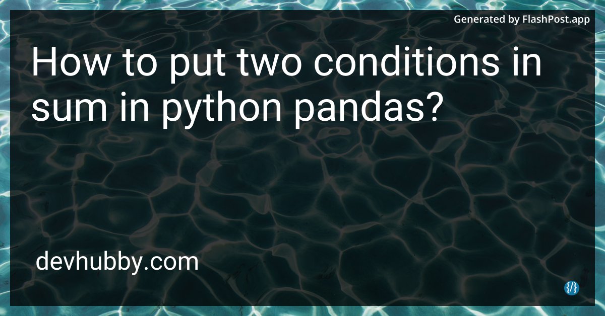 alieGotha's tweet image. Can pandas sum two conditions faster than I can finish my coffee?
Source: devhubby.com/thread/how-to-…
#Data #Analytics #DataEngineer #ProgrammingTip #pandas #python