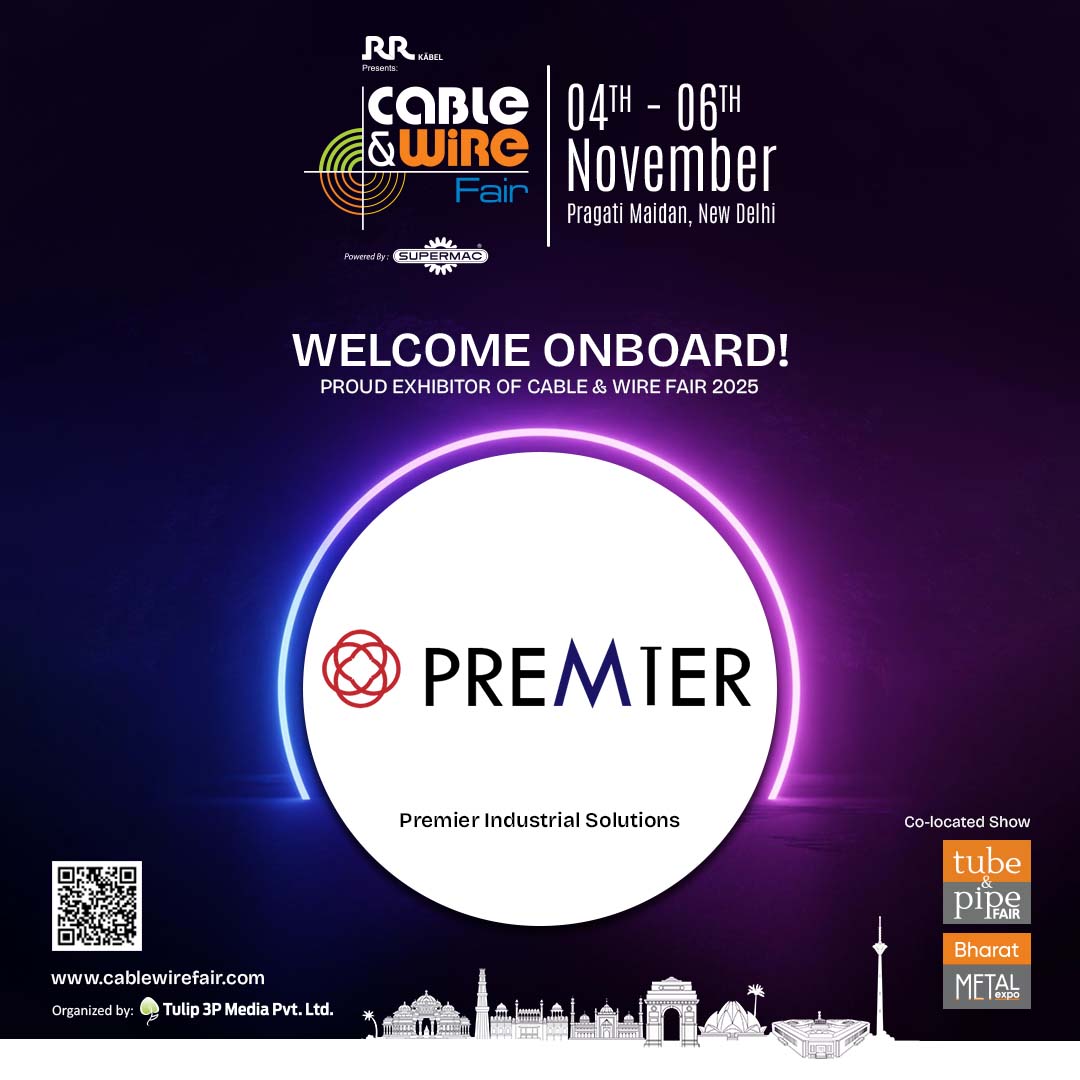 cablewirefair's tweet image. We are Honored to Welcome, @PremierInd62569 at @CableWireFair 𝟐𝟎𝟐𝟓.

📅4-6 Nov 2025 |📍Pragati Maidan, New Delhi
🔗Visitor Registration: cablewirefair.com/visitor-regist…

#CableWireFair #CWF2025 #WireExpo #CableExpo #WireExhibition #WireIndustry #CableIndustry #CWF #PremierIndustrial