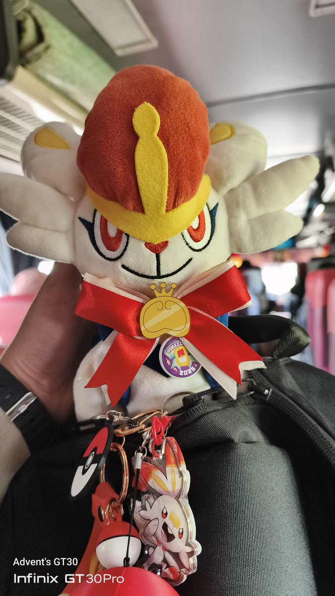 adventkev's tweet photo. My Pokémon Unite partner and travel companion. 🔥 #Cinderace #pokeconph2025 https://t.co/gTDJCykALU
