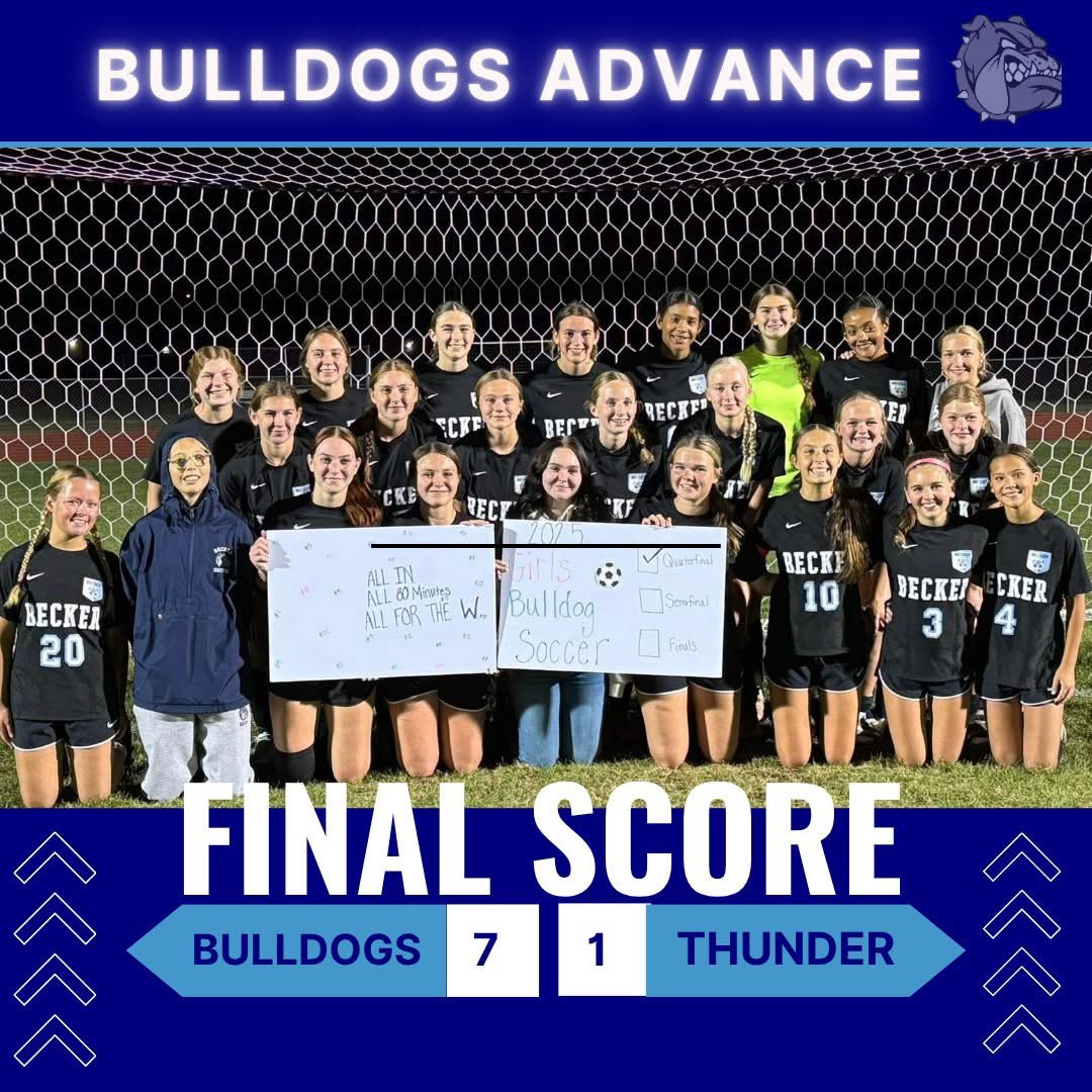 Bulldogs Advance !! 
⚽️ K. Schendzielos (Siefert) 
⚽️ Andie Changamire 
⚽️ Adele Changamire 
⚽️ Adele C. (A.Kinney)
⚽️ Andie C. (Adele C.)
⚽️ Adele C. (K. Imholte)
⚽️ K. Schendzielos (Adele C.)
