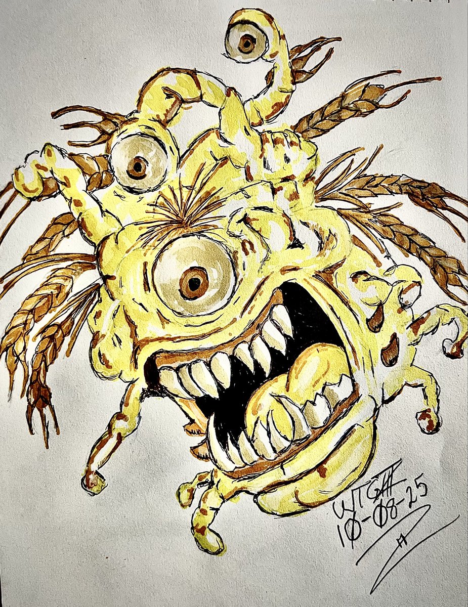 Hello everybody!!! Calling all Old Chicago Pizza crew!! This drawing a tribute to my time there. Who remembers the Malt Monster?? And yes that is my old shrit!  Here is Walter’s Halloween Drawing of the Day!!!