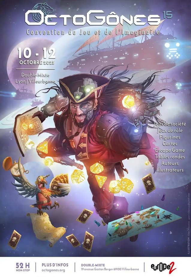 Me voilà en route pour Lyon et la convention <a href="/Octogones/">Convention OctoGônes</a> !

Retrouvez moi ce week-end en compagnie de trois joueurs poulpiens (Ediav, Gildorm, Khalfouette) sur notre stand de la détente, du vendredi 14h00 au dimanche 18h00.

On va boire du thé et papoter, bon programme.
