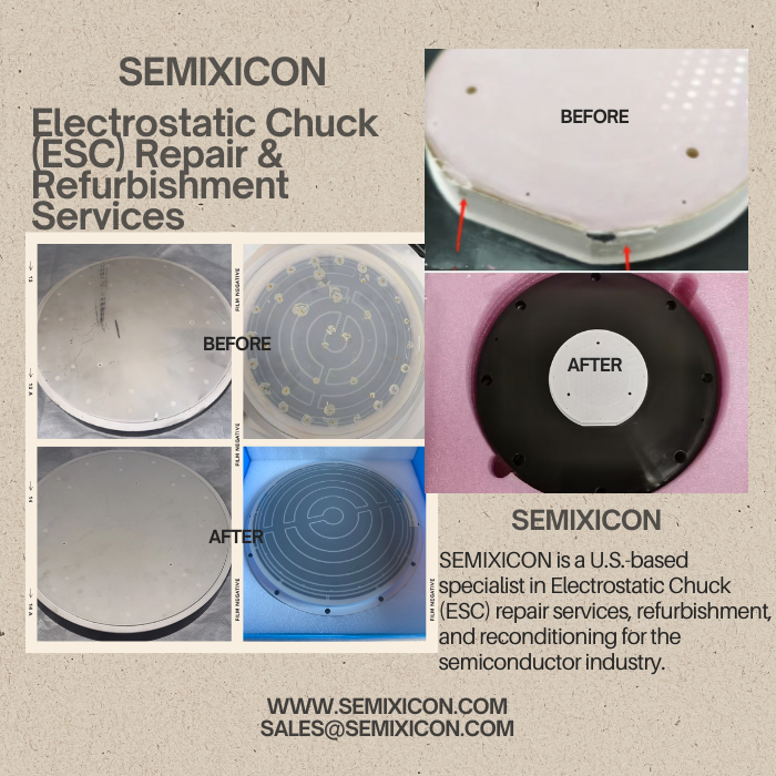 DiamondSemi's tweet image. SEMIXICON:Premier ESC Repair, Refurbishment &amp;amp; Custom Design for Semiconductor Manufacturing
semixicon.com #ElectrostaticChuckrepair #ESCrefurbishment #ESCreconditioning #ESCnewmanufacturing #customESCdesign #waferchuckrepair #ESCflatnesscorrection #heliumleaktest