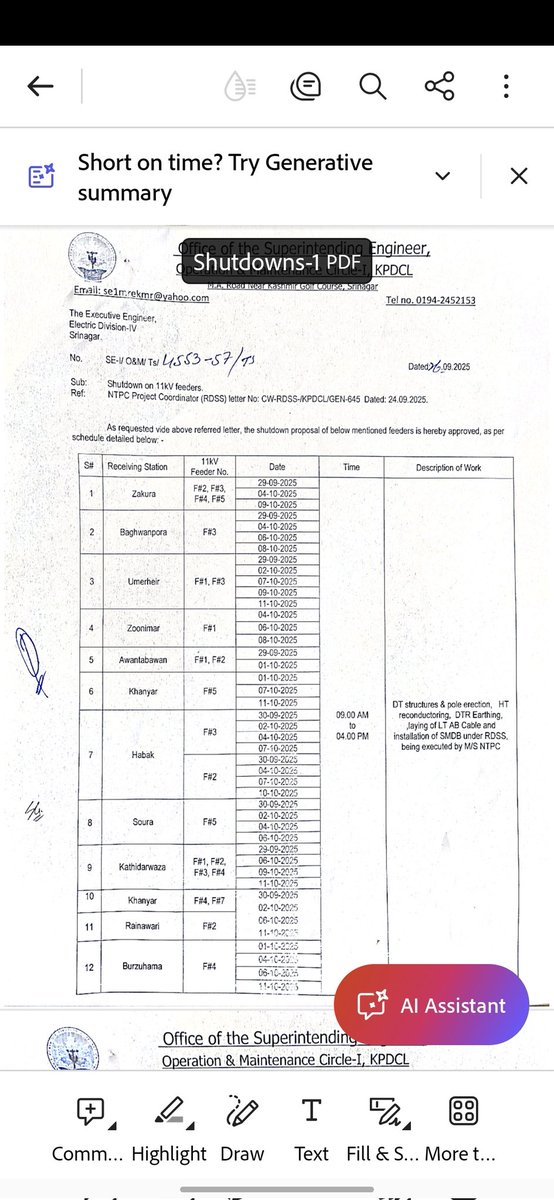Approved shutdown availed at kahtidarwaza station for F3:F4.