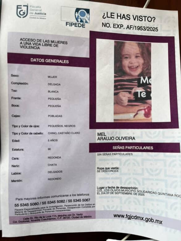 HambreDePiel's tweet photo. @AAMBER_mx ALERTA AMBER!
La hija de mi amigo ha desaparecido. Al parecer ha sido secuestrada por la propia madre, que había recién perdido su custodia. Vivían al Sur de México pero la familia es de origen brasileña y puede haber escapado con la niña a Brasília.
Les pido compartir https://t.co/VRJq9iEN3Y