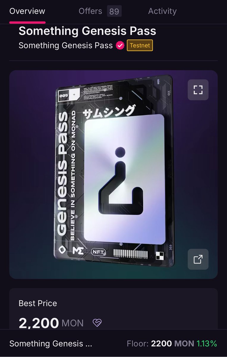 Wow, today i successfully became the first OG of <a href="/SomethingMonad/">Something on Monad</a>

To celebrate I will give away 1 Something Genesis Pass n 10 prizes 50 Mon

- Follow <a href="/bug_nads/">Bug ( mainnet arc )</a> n <a href="/SomethingMonad/">Something on Monad</a> 
- Like n retweet this post
- Comment address n tag 2 frens
Ends on 5h AM 10/10 utc, i will pick