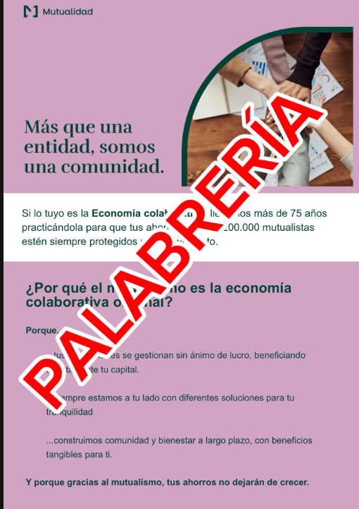 <a href="/Mutualidad_es/">Mutualidad</a> se autoproclama,economía colaborativa original.
Pero dentro nadie puede elegir irse al RETA, ni decidir cómo se gestionan sus ahorros.
Eso no es colaboración: es obligación. 
#PasarelaDigna 
#PasarelaAlRETA