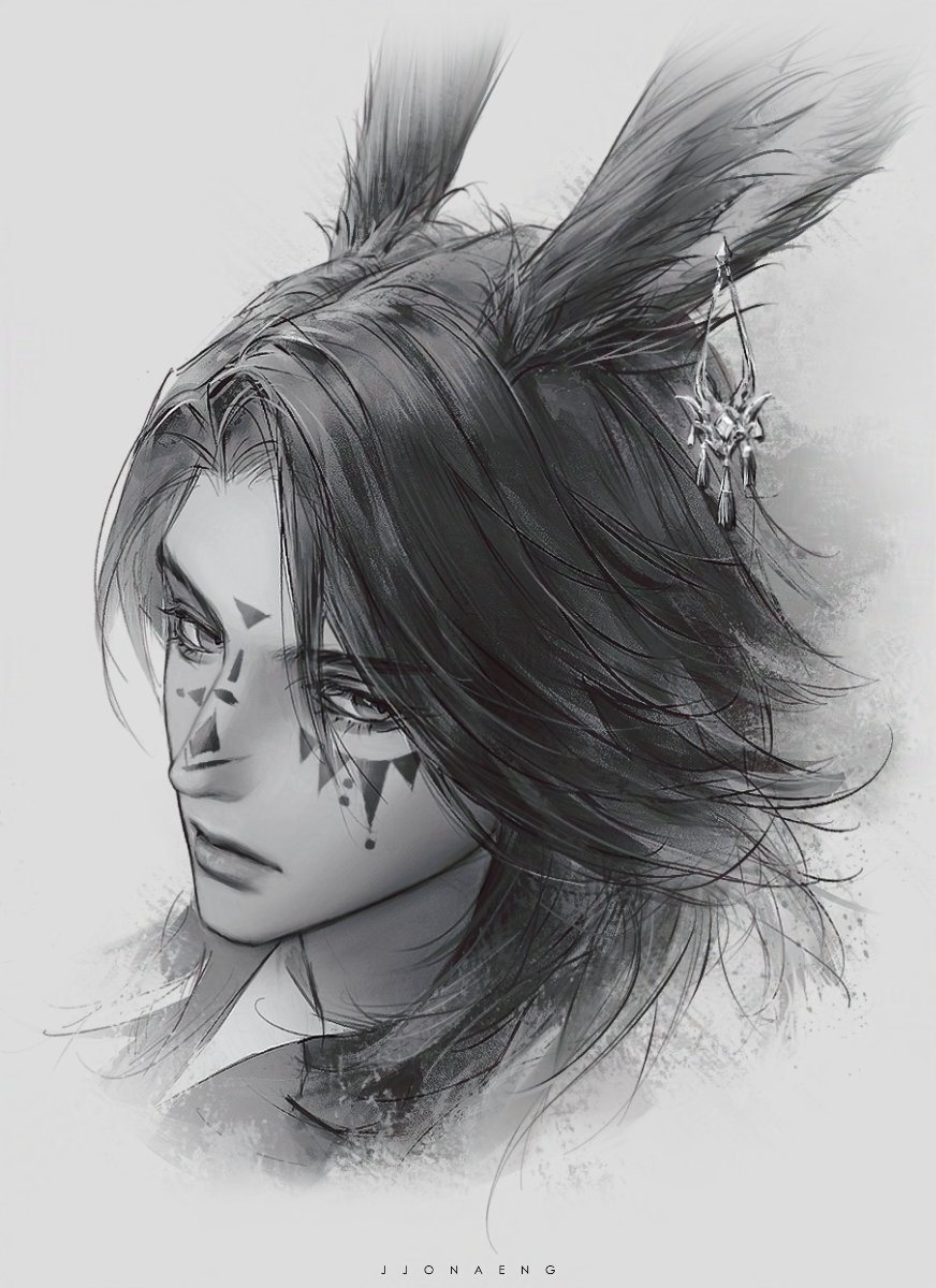 JJONAENG_FF14's tweet image. #FF14
작년에 그렸던 두상...