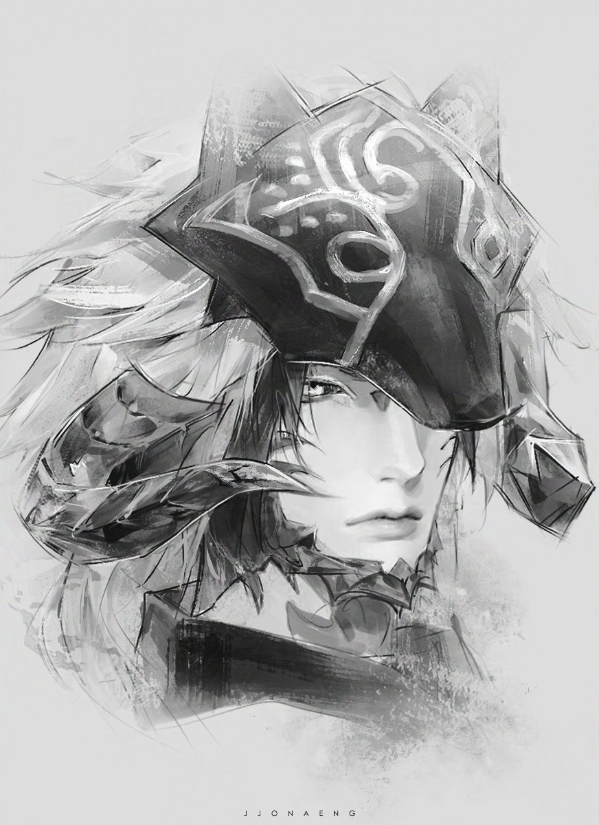 JJONAENG_FF14's tweet image. #FF14
작년에 그렸던 두상...