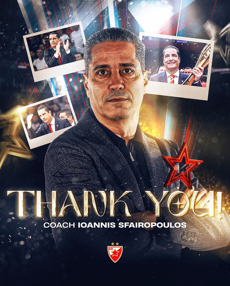 kkcrvenazvezda's tweet image. Након заједничког састанка председника клуба Жељка Дрчелића, генералног менаџера за спортски сектор Милана Томића, менаџмента клуба и досадашњег тренера Јаниса Сферопулоса, донета је одлука да господин Сферопулос неће више обављати функцију тренера првог тима нашег клуба.
Ова…