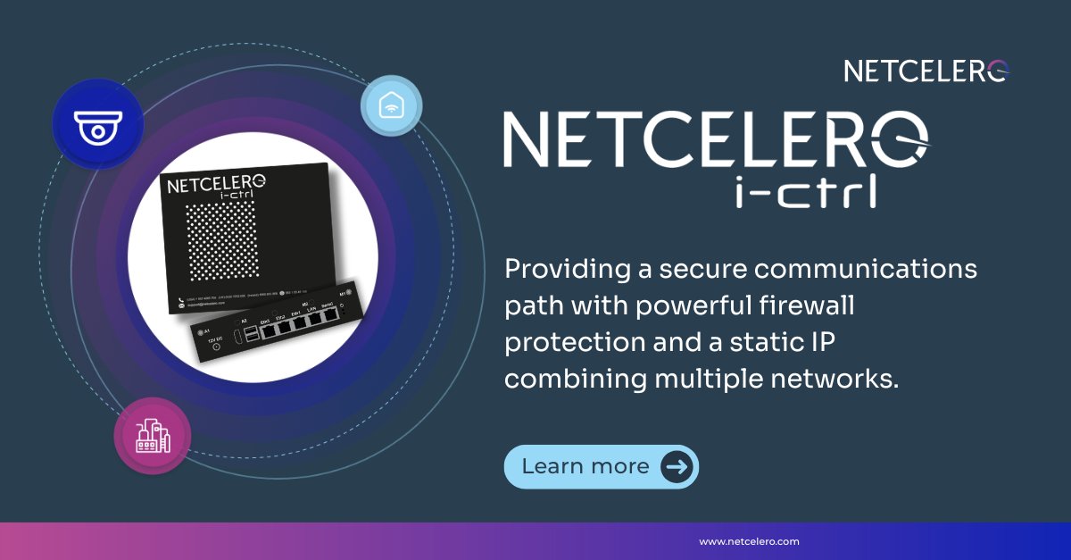 netcelero's tweet image. Meet i-ctrl by Netcelero, the all-in-one solution for secure and resilient remote connectivity. Connect 4G, 5G, Starlink or DSL, gain a static IP, enjoy automatic failover, firewall control, and full remote visibility.

Learn more → eu1.hubs.ly/H0nHglW0

#Netcelero #iCtrl