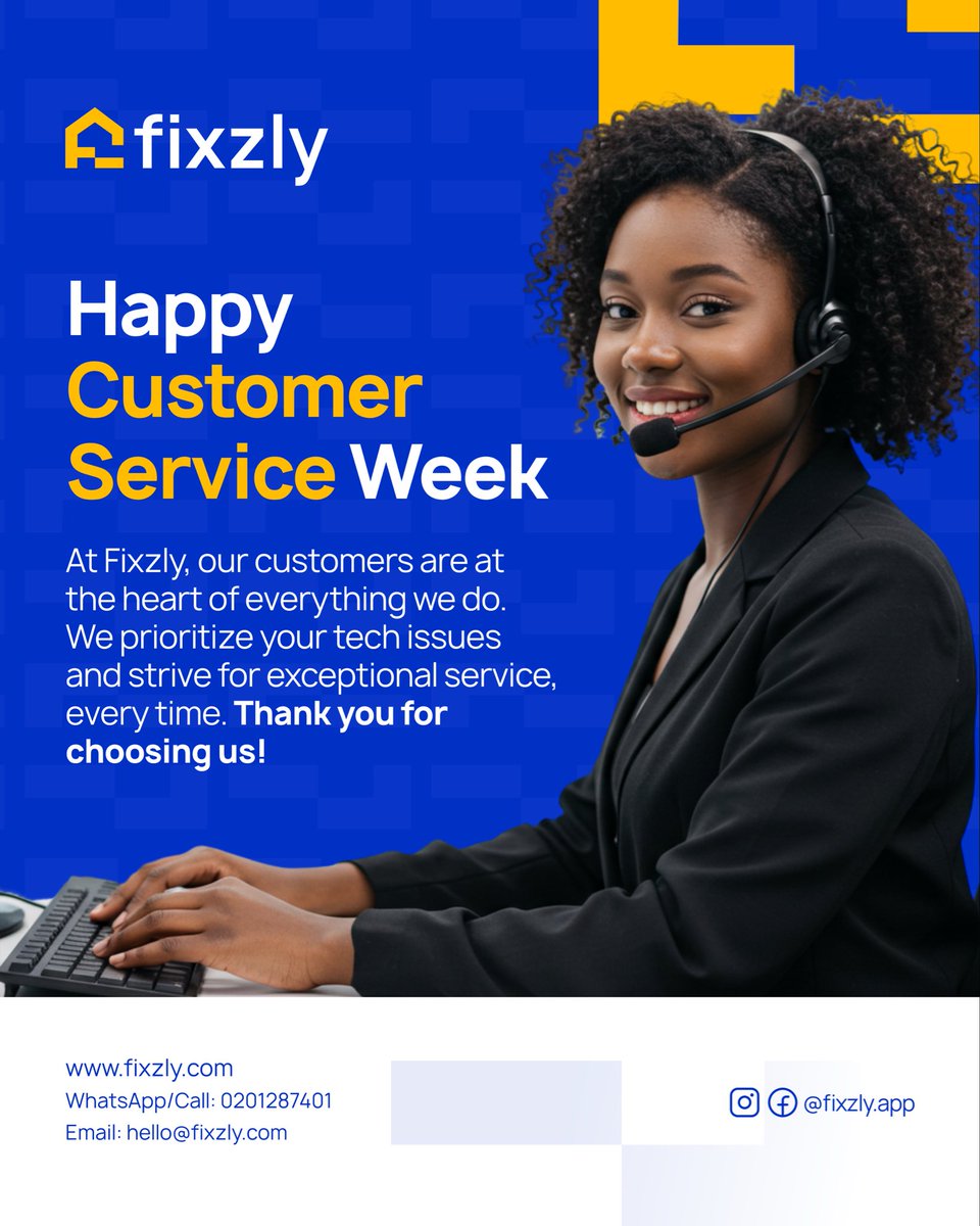 Fixzly_app's tweet photo. Putting our clients first, every time.
#Fixzly #CustomerServiceWeek #FixzlyCares #FixzlyDelivers https://t.co/XxcGndMNL3