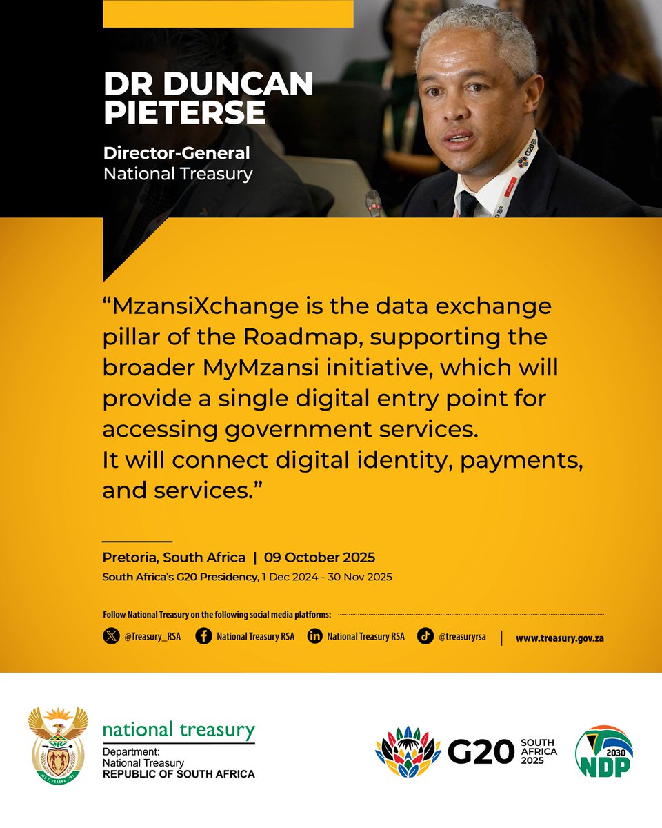 Key highlights from National Treasury Director-General, Dr Duncan Pieterse's keynote address at the MzansiXchange Pilot Launch.

Visit the website and find out more about MzansiXchange: mzansixchange.treasury.gov.za