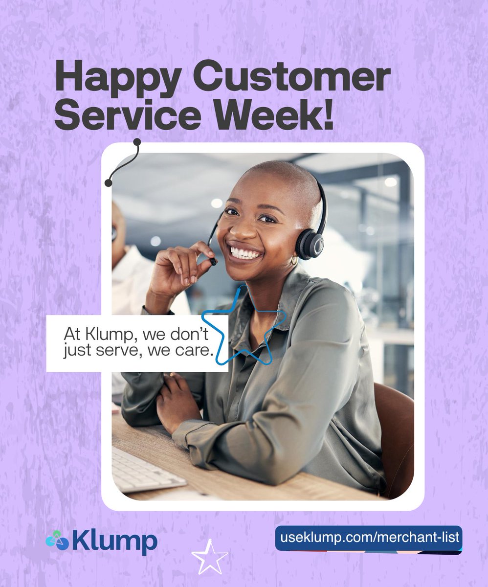 Here’s to our amazing support team who show up daily with patience, empathy, and excellence! Ensuring every customer feels heard and valued.

And to our customers, we say thank you for trusting us and making it all worth it! 💙

#CustomerServiceWeek #TeamKlump #BuyNowPayLater