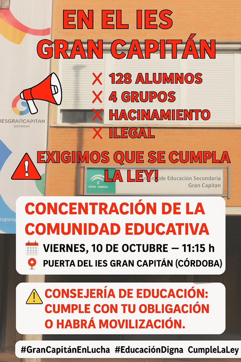 Mañana nos concentramos en defensa de la #educación pública y exigiendo a la administración pública que cumpla con su obligación.

Si puedes venir ¡vente! y si no puede ¡difunde!

#CórdobaEsp